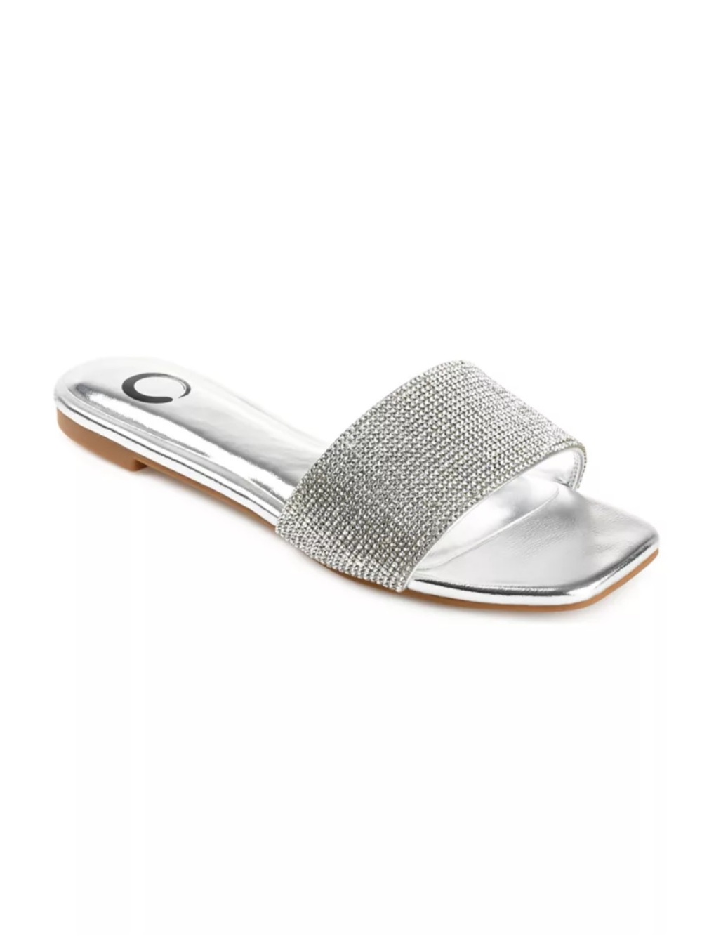 Journee Collection Women's Grayce Embellished Slide Flat Sandals Size 9.5